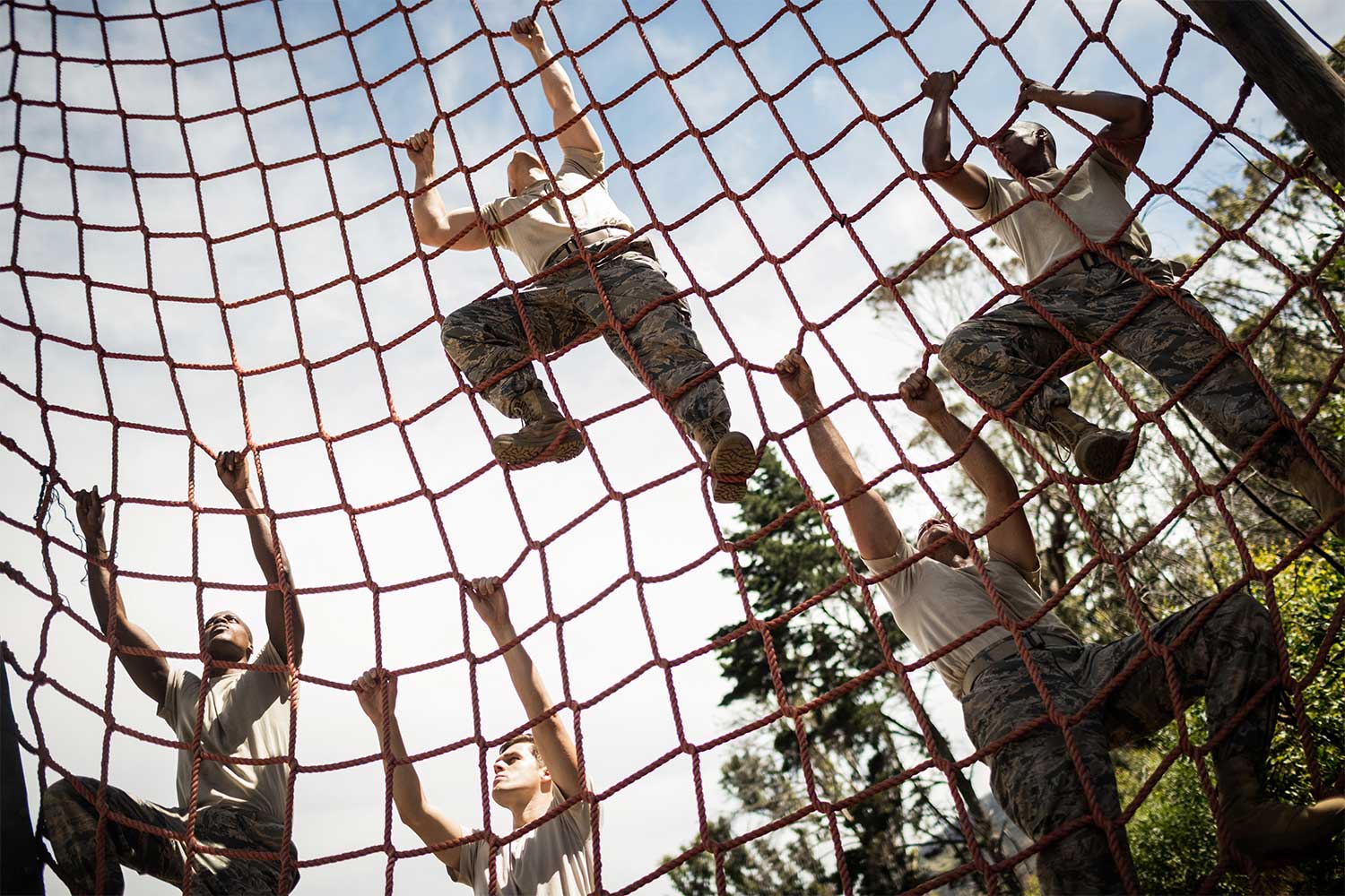 Soldiers climbing