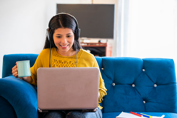 student on a laptop