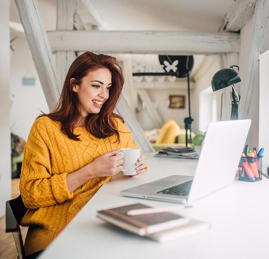 Woman using computer