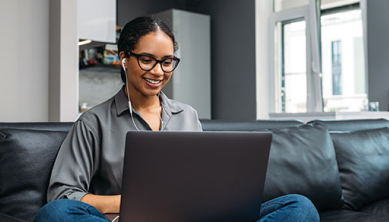 woman using her laptop