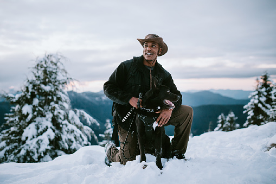 military veteran with dog