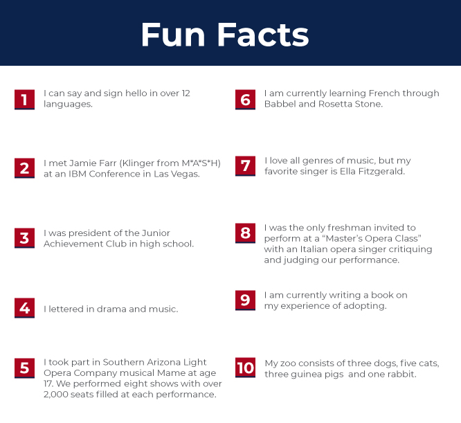 October 2019 Faculty of the Month - Susan Sasiadek Fun Facts