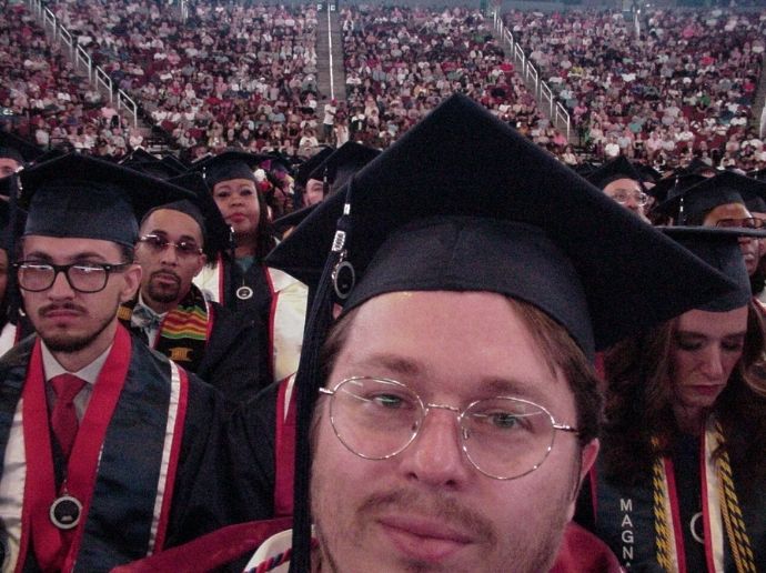 Andrew Williamson graduation selfie