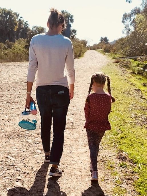 Dr. Heidi Smith and&nbsp; her daughter on a "bug hunt" in the canyon near their home.