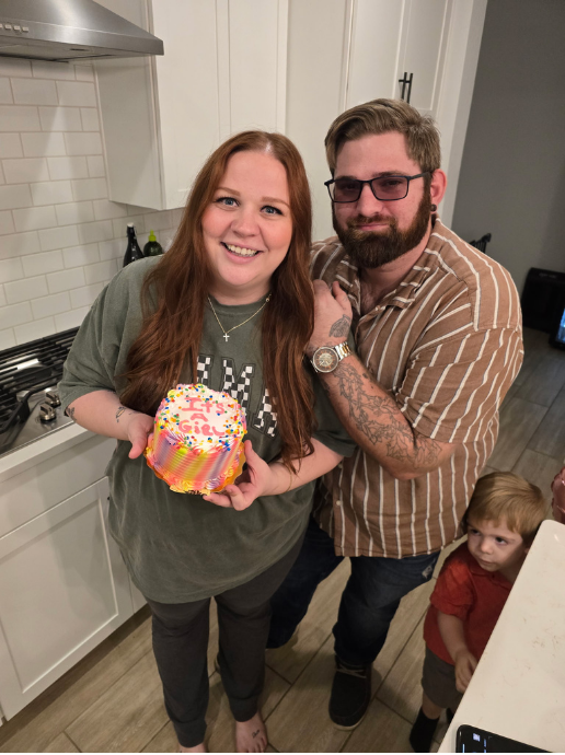 Gender reveal moment where Holli and Skylar found they we were having a girl!