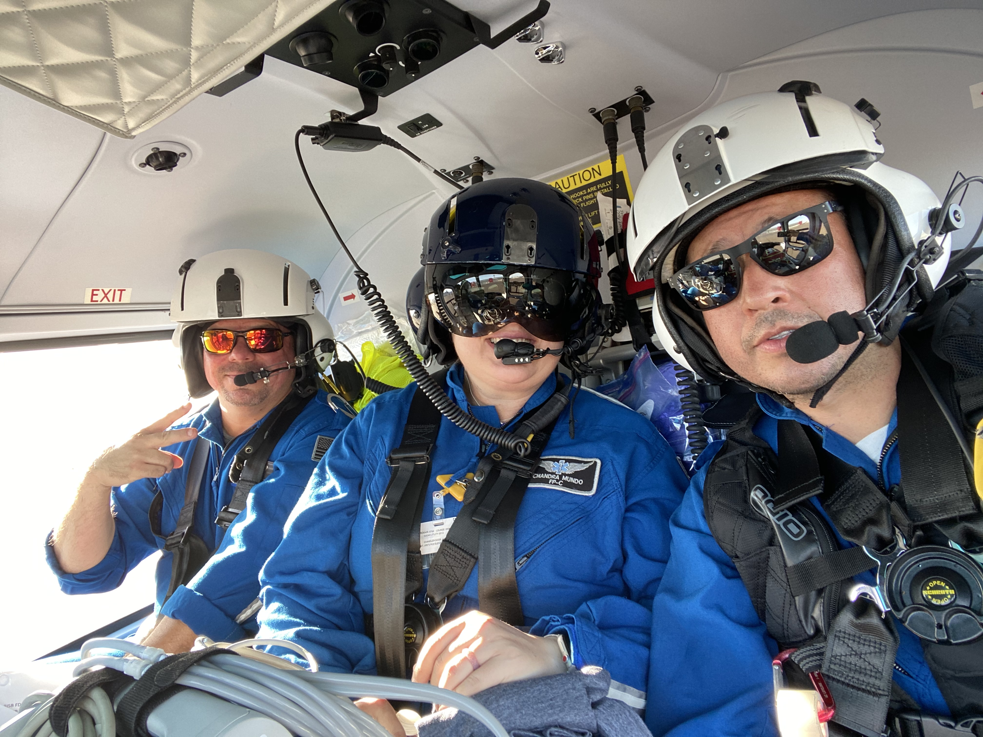 Channdra Fortune as a flight paramedic