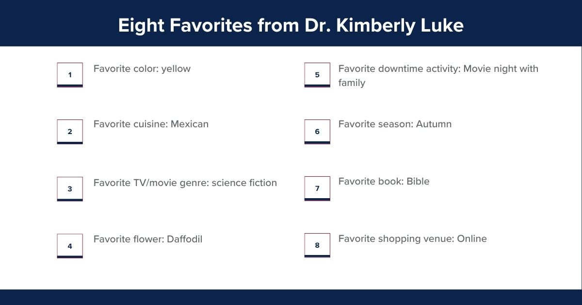 Eight Favorites from Dr. Kimberly Luke