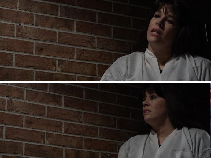 Dr. Kimberly Luke playing a coroner in her brother David Luke’s student film “Cobwebs.”