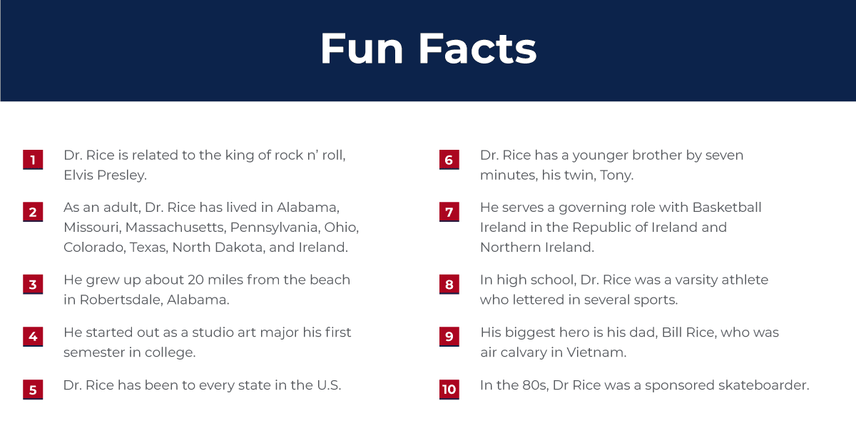Dr. Tim Rice fun facts