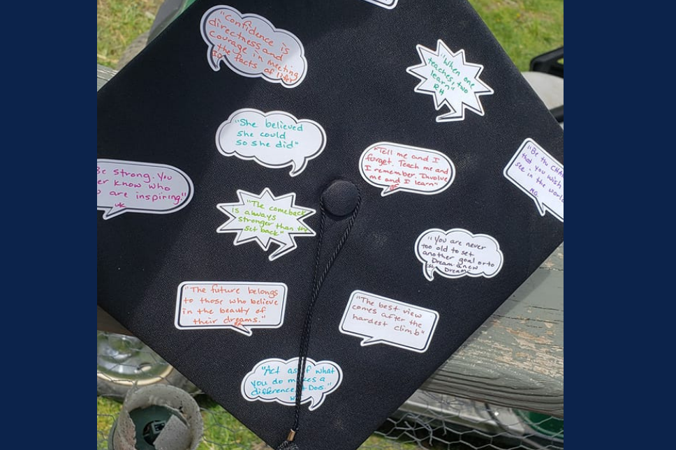 words of wisdom UAGC grad cap