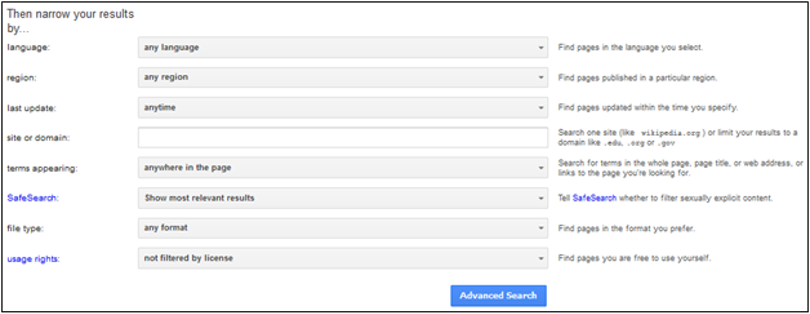 use advanced google search
