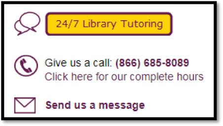 contact the university of arizona global campus library for tutoring