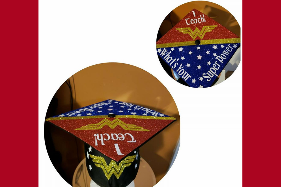 wonder woman super hero grad cap