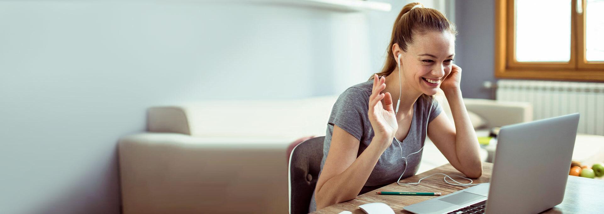woman working on laptop