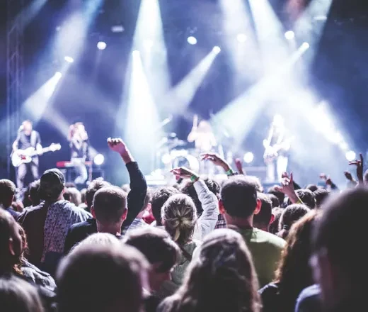 people at rock concert