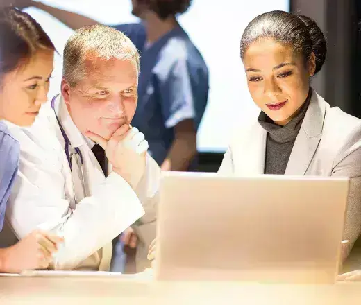 Health care professionals in discussion