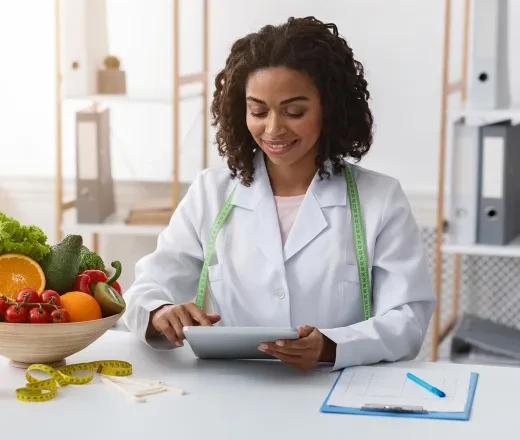 Health expert on iPad