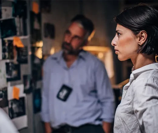 Security professional in a discussion