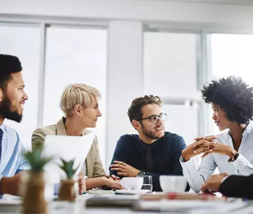 Group of people in a discussion