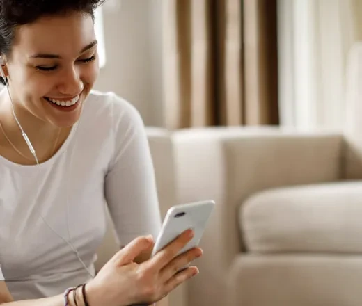 a woman on her phone