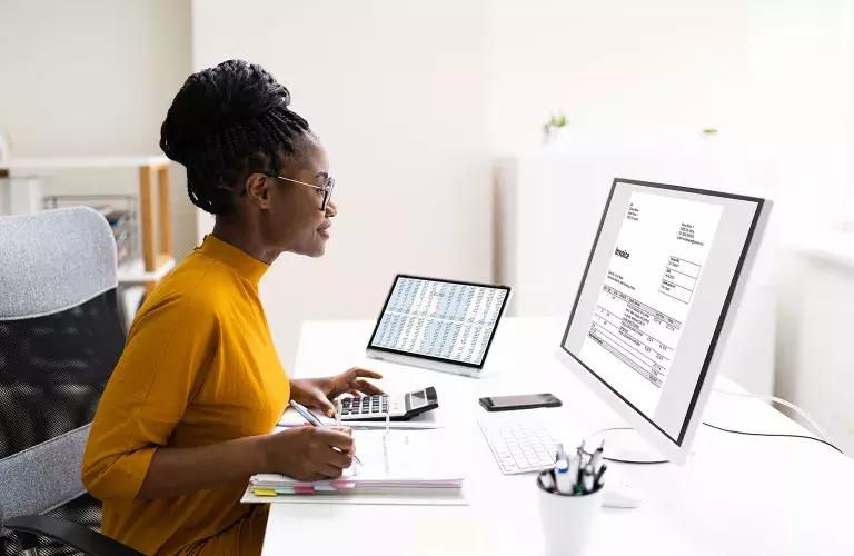 Lady on Computer