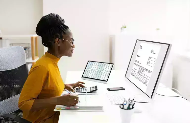 Lady on Computer