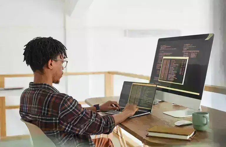 Lady on computer
