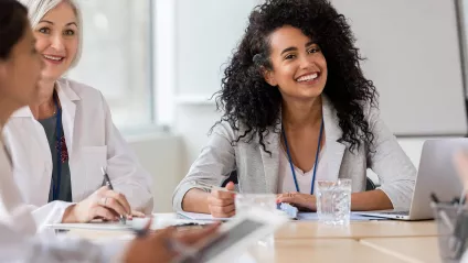 Healthcare professionals in a meeting