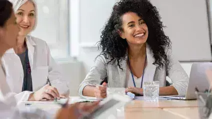 Healthcare professionals in a meeting