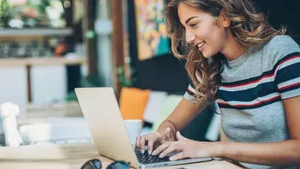 Student on a laptop