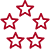 an icon of 5 stars in a circle