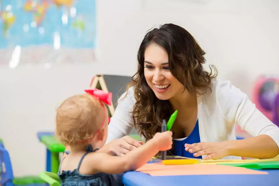 Teacher with child