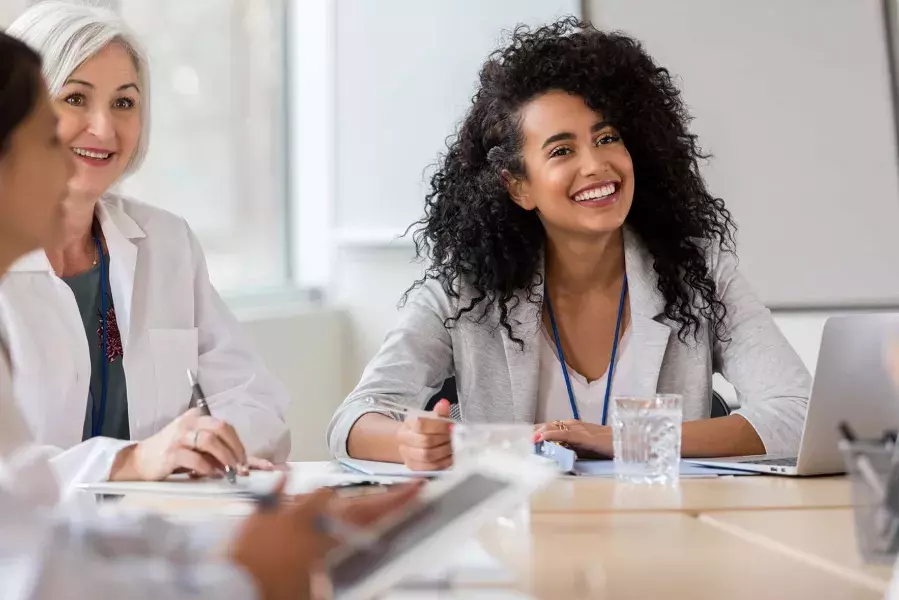 Healthcare professionals in a meeting