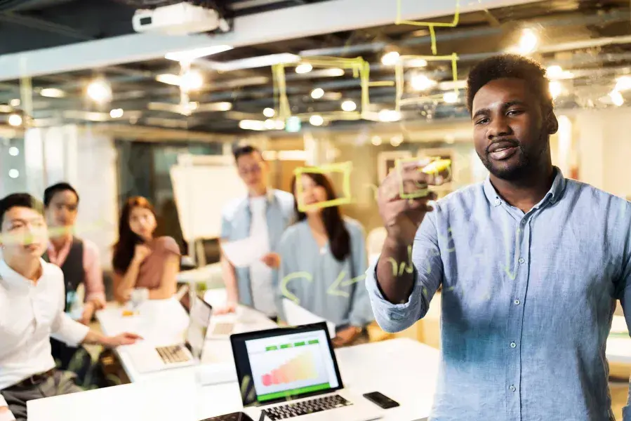 Employees in a room