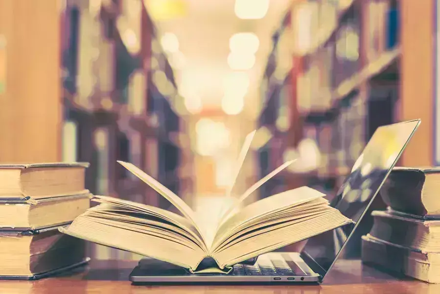 book in a college library