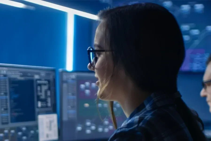 student on a computer