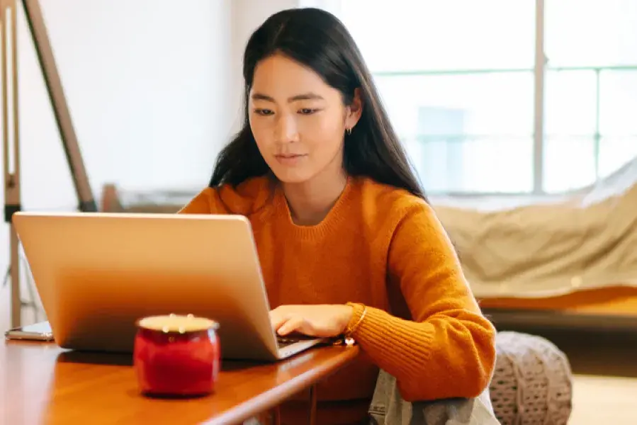 Student on a laptop