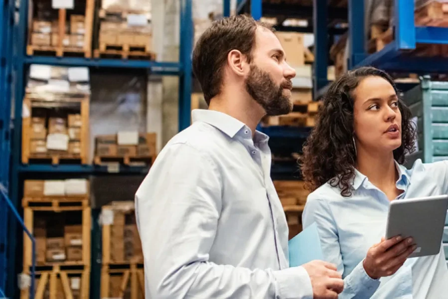employees in a warehouse