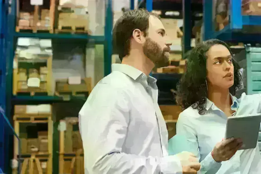 employees in a warehouse