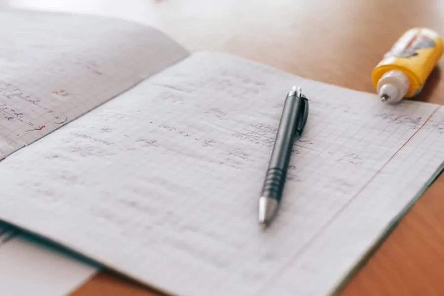 notebook on a desk