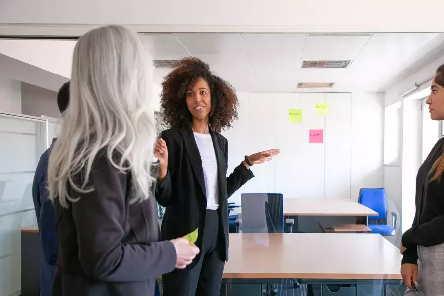 Employees in a room