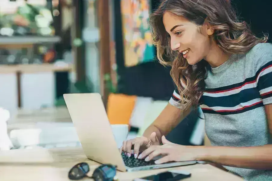 Woman on computer