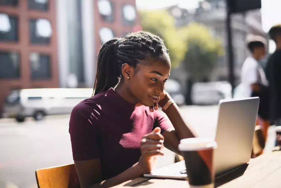 Student on a laptop