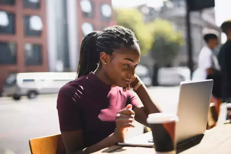Student on a laptop