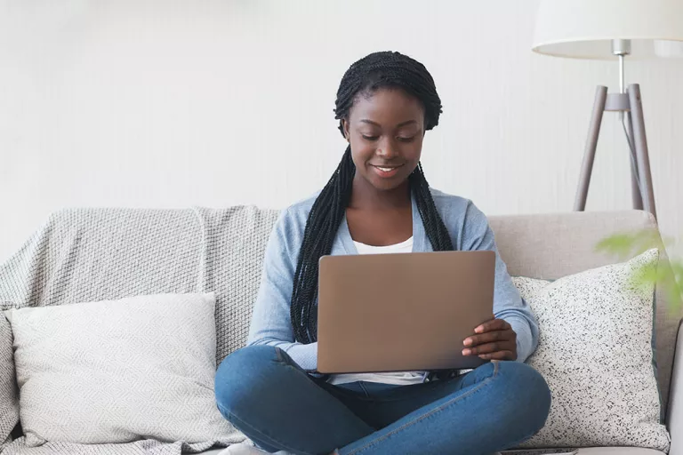 Student on a laptop