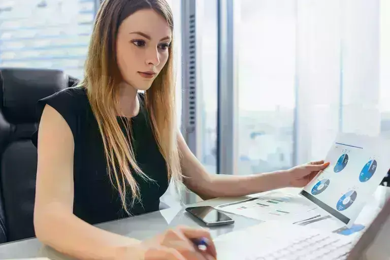 Woman working on finances