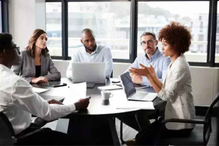 Employees in a room