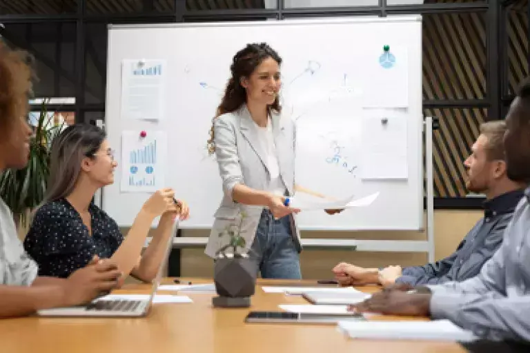 Employees in a room