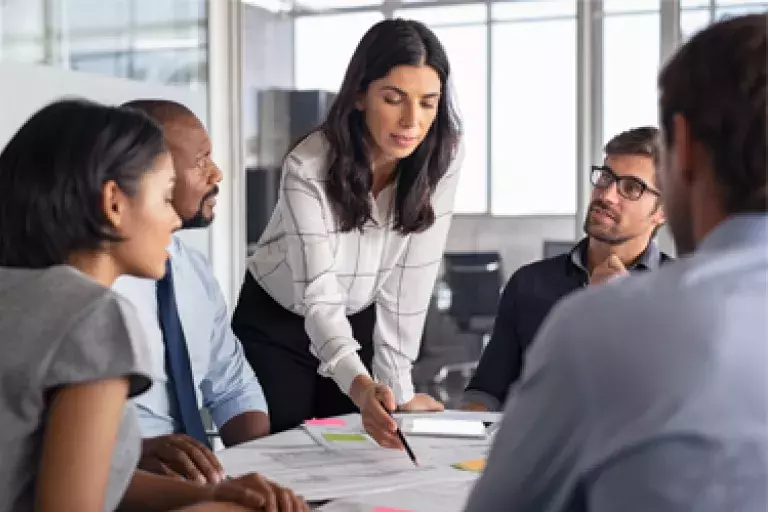 Employees in a room