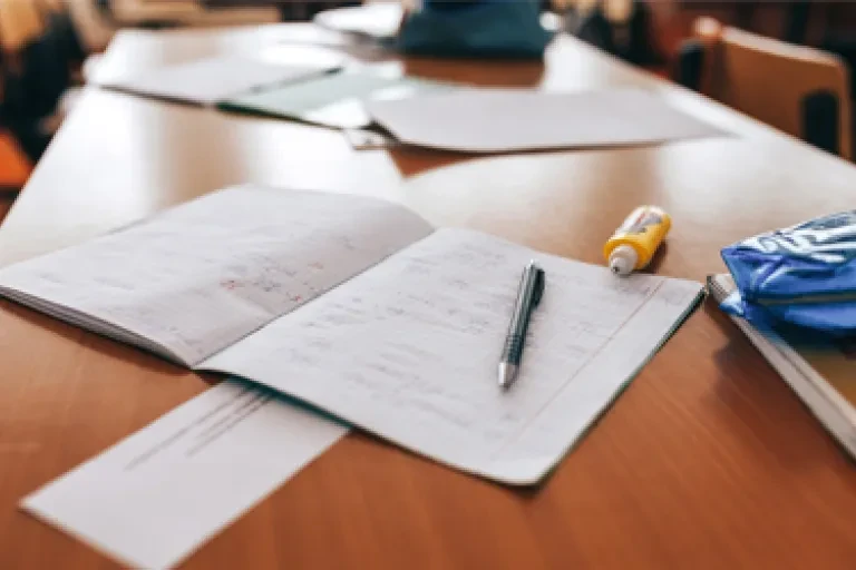 notebook on a desk